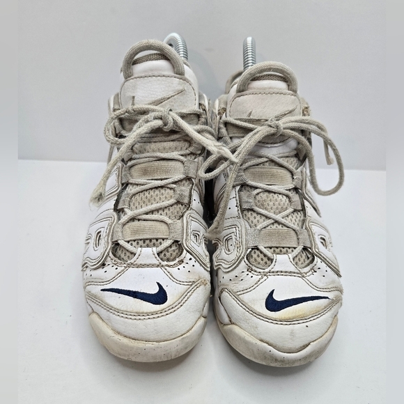 Nike Air | More Uptempo 96 white leather  sporty hi-top sneakers | KIDS 2 - Picture 3 of 11